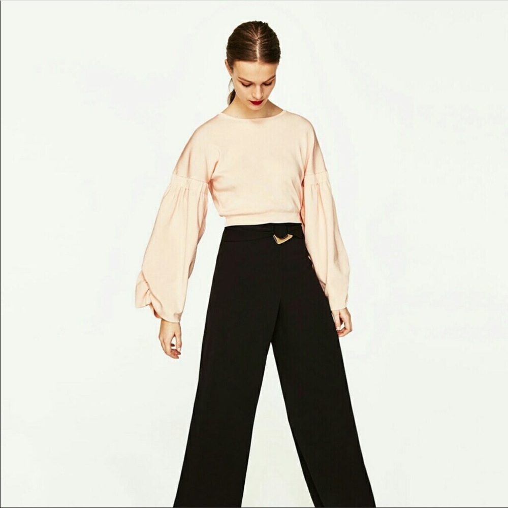 NEW Zara peach crop Sweater Top